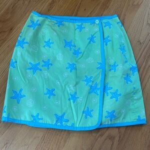 Lilly Pulitzer vintage white label reversible wrap skirt sz 8 island hopping